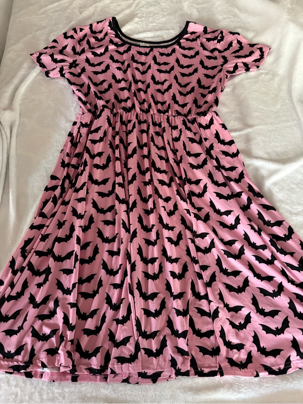 Josie B’s Boutique BAT Print Pink Dress Women’s XL Retro Gothic